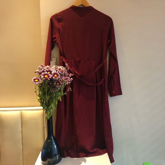 🤩 Elegant Maroon Button up Dress | Good as new | AND - Picture 11 of 12